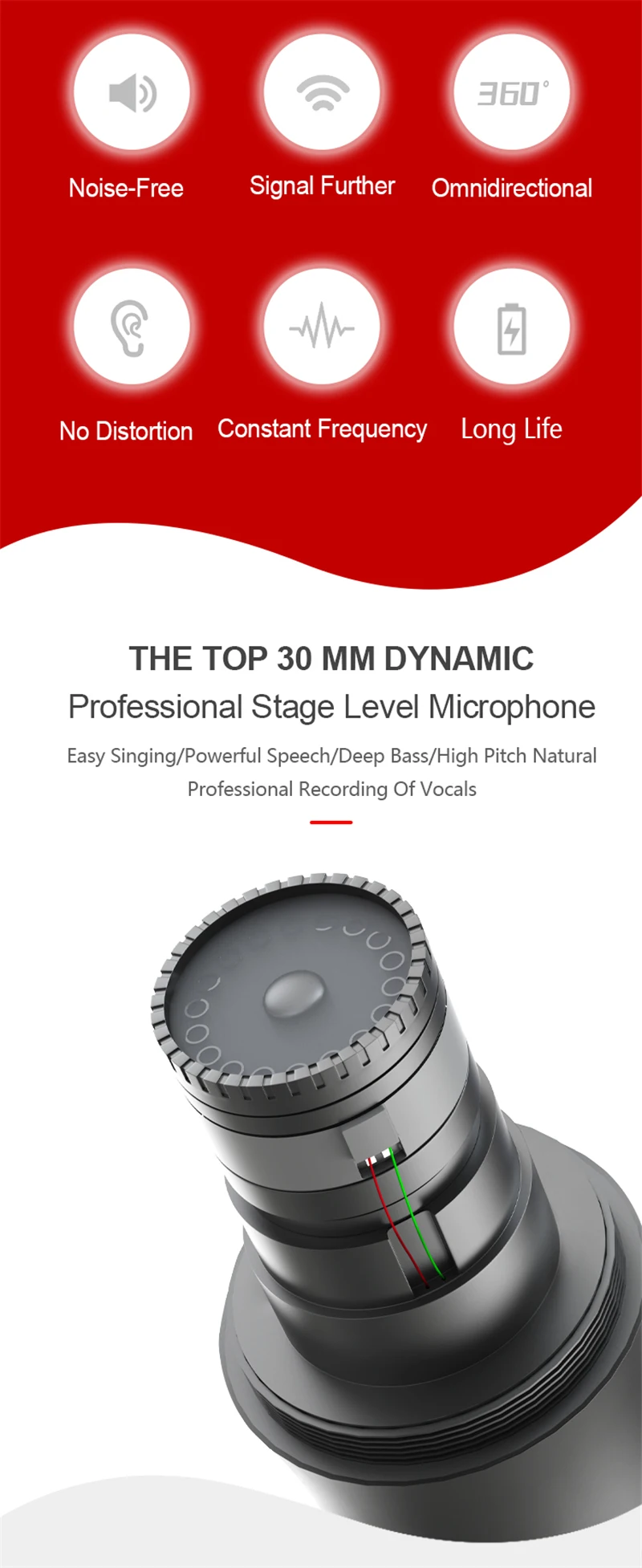 VHF Wireless Handheld Microphone For Recording Stage Speakers Singing Parties Karaoke ABS Paint Universal Wireless Microphone