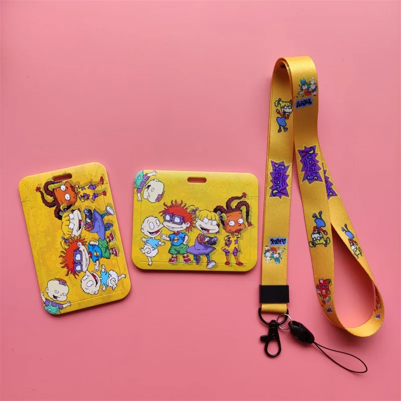 Cartoon Boys Girls ID Credit Bank Card Holder Students Bus Card Case Lanyard Child Visit Door Identity Badge Cards Cover