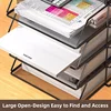 Office A4 Paper Desk Organizer Document File Letter Book Brochure Filling Tray Rack Shelf Carrier Metal Wire Mesh Storage Holder 5