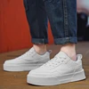 Autumn New Men's White Thick Sole Shoes Versatile with Elevated Laces, Breathable and Odor Resistant Sports Shoes, Sizes 39-45 6