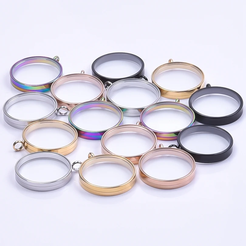 

New Vintage 5 Colors Metal Glass Round Photo Relicario Locket Pendant Floating Chams For Jewelry Making DIY Necklace Women Men