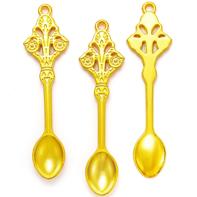 Measuring Spoon Set Kitchen Measuring Spoons 4PCS Ancient Mini Metal Spoon Micro-tuning Shovel Crown spoon Pendant