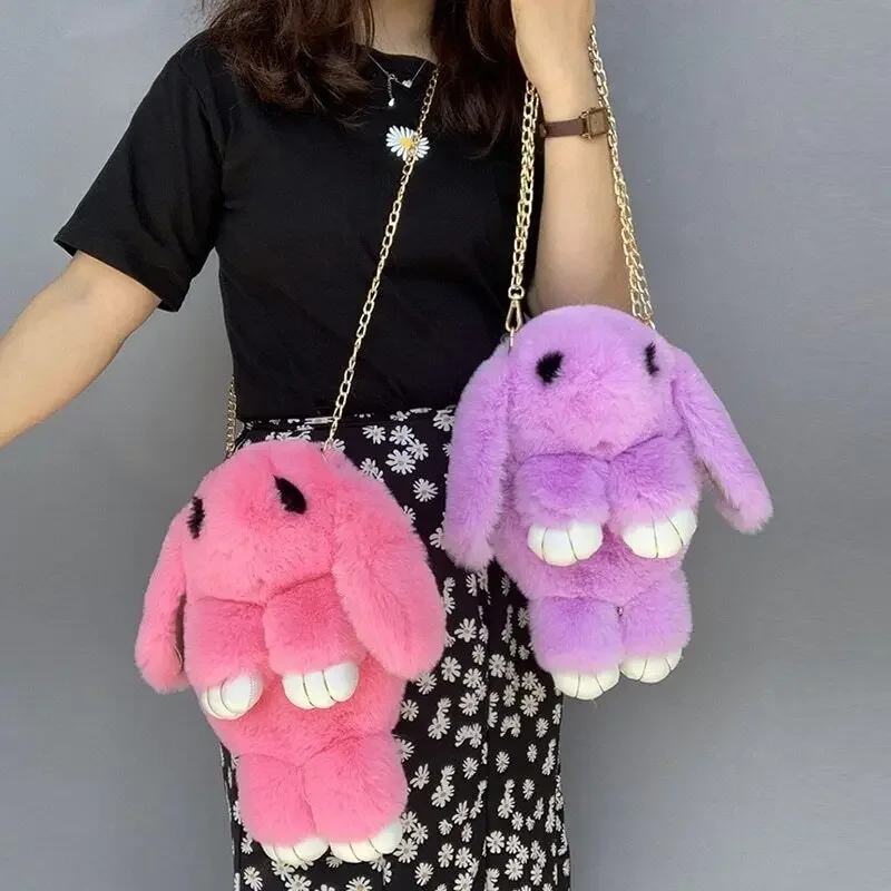 Crossbody Bags Stuffed Toy Kids Gift Toys Cute Plush Rabbit Single Shoulder Bag