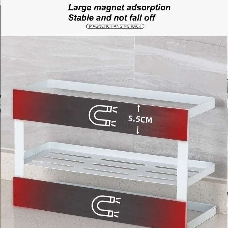 Aufworld Portaspezie Magnetico per Frigorifero, Pack 6 Scaffale con 12 Ganci Mobili per Organizzazione della Cucina