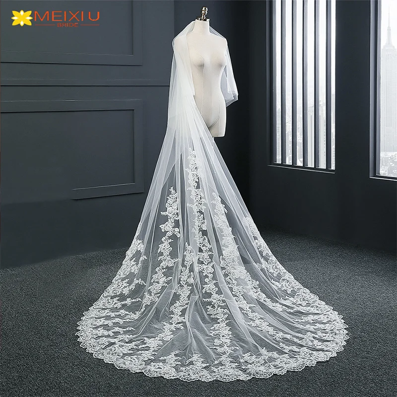 New European And American Bridal Church Wedding Veil Senior Foreign Trade With Tail  For Woman