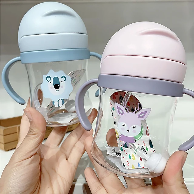 Baby Cups with Straw Bottle 360/Any Angle Kids Sippy Cup Handle Toddler