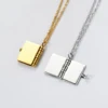 Classic Gold/Steel Color Book Pendant Stainless Steel Necklace Jewelry for Women Men Wholesale Hypoallergenic 2