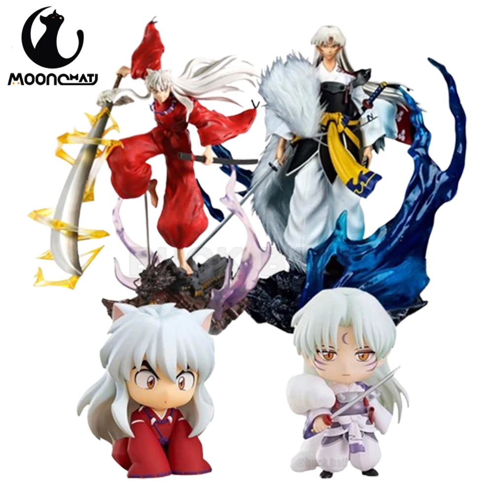

26cm Inuyasha Anime Figure Sesshoumaru Action Figurine Fight PVC Statue Doll Model Decoration Q Edition Collection Kid Toy Gifts
