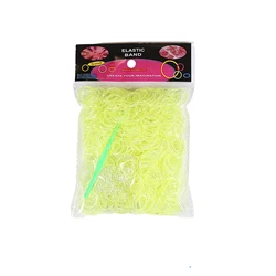 Vibrant Elastic Rubber Loom Bands Kit for Kids - DIY Crafting and Jewelry Making Supplies (600 Pieces) (Noctilucent Yellow)