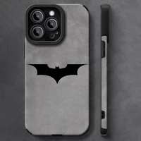 Luxury Leather Lambskin Shockproof Phone Case for IPhone 17 16 Pro Max Air 15 14 13 Max Black B-BatmanS Classic