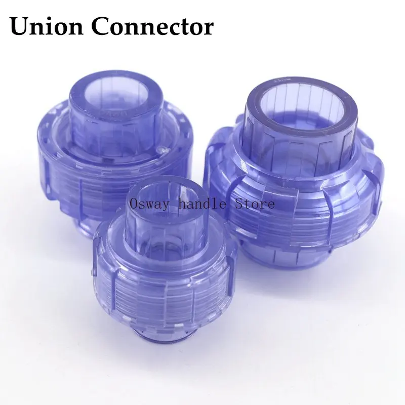 1pc 20 ~ 50mm BlueTransparent U connettori per tubi in PVC giardino acqua acquario serbatoio di pesce raccordi per tubi di drenaggio accessori