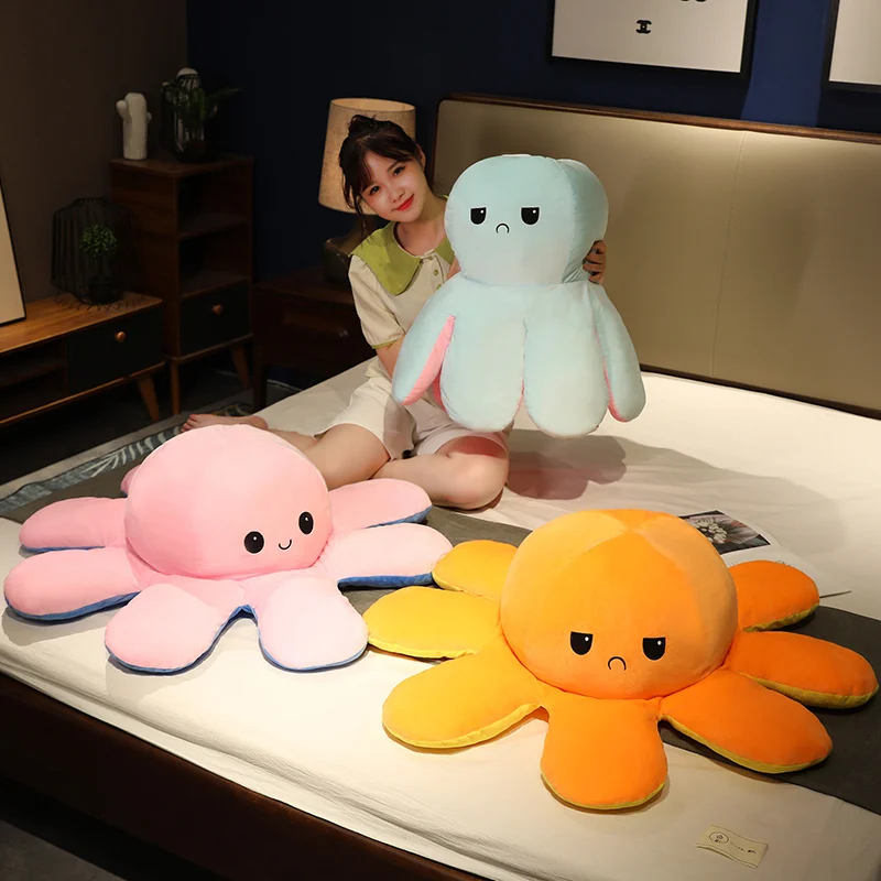 

Kawaii откидной Осьминог два цвета можно переключать будет набор плюшевых игрушек куклы отправляют детские праздничные подарки