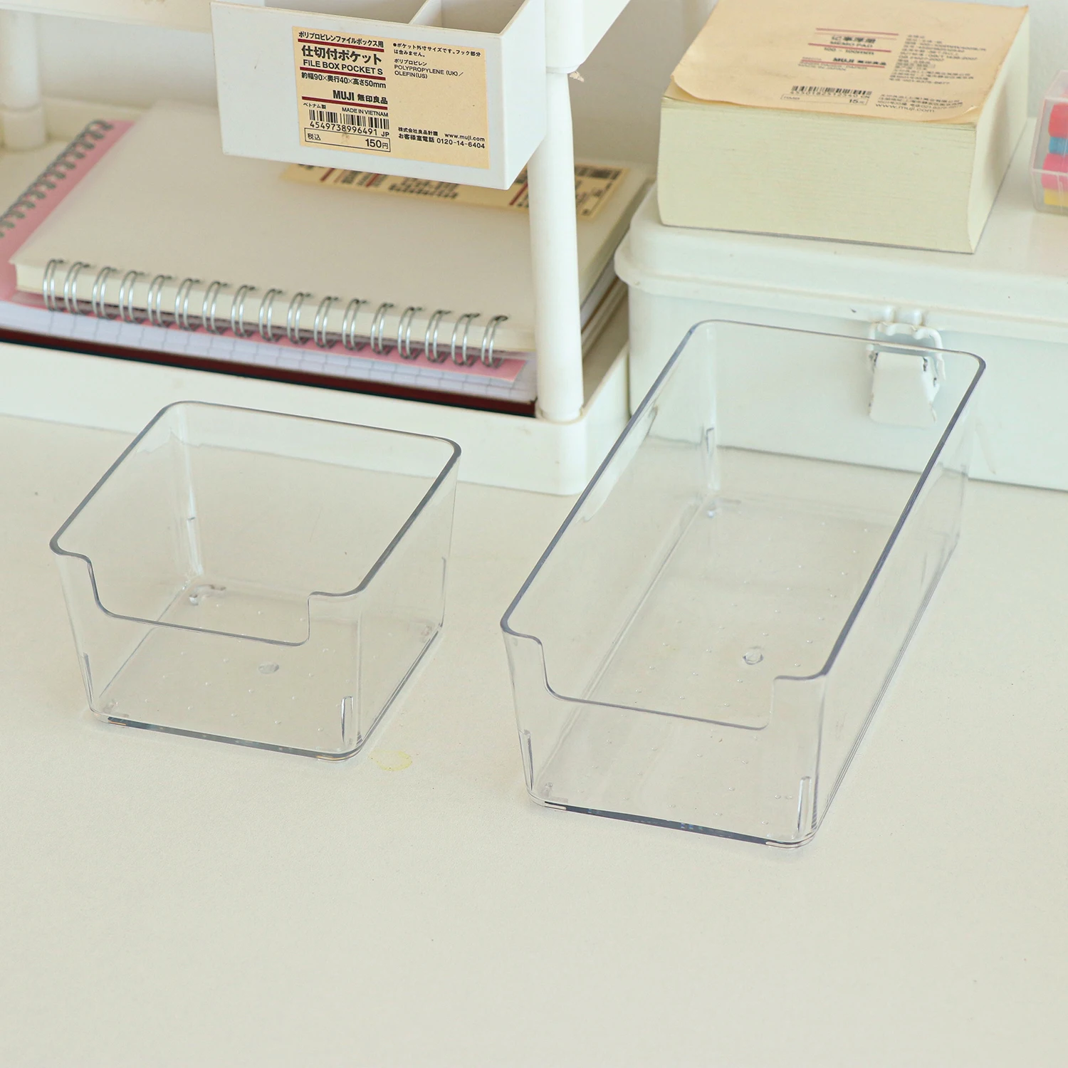 MINKYS Kawaii Acrylic Stickers Kpop Photocards Storage Box pen holder desktop storage box stationery organizer desktop storage shelf stationery storage box desktop storage kit Desktop Organizer Pen Holder School Stationery