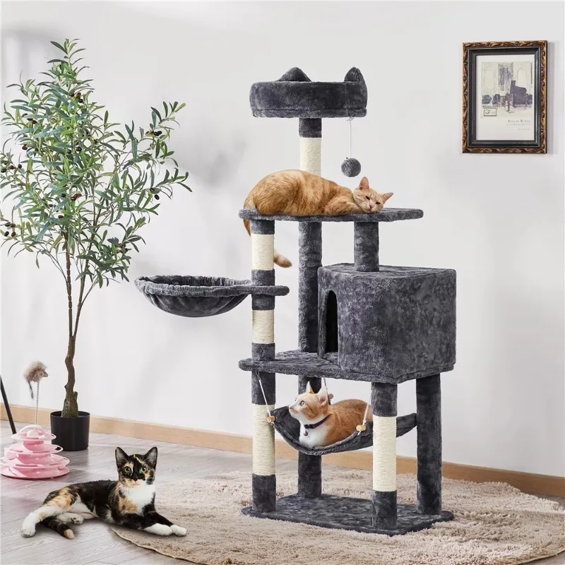 

Yaheetech 54.5" Cat Tree Tower with Scratching Posts, Multiple Colors Cat Tree House Cat Furniture