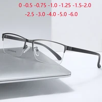 Semi-Rimless Steampunk Shortsighted Prescription Glasses Women Men Anti Blue Rays Computer Myopia Spectacles 0 -0.5 -0.75 To -6 1