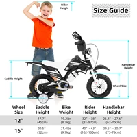 Vélo pour enfants de style motocross KEANO pour garçons et filles de 3 à 7 ans, vélos de 12 et 16 pouces avec roues d'apprentissage et plaque d'immatriculation 6