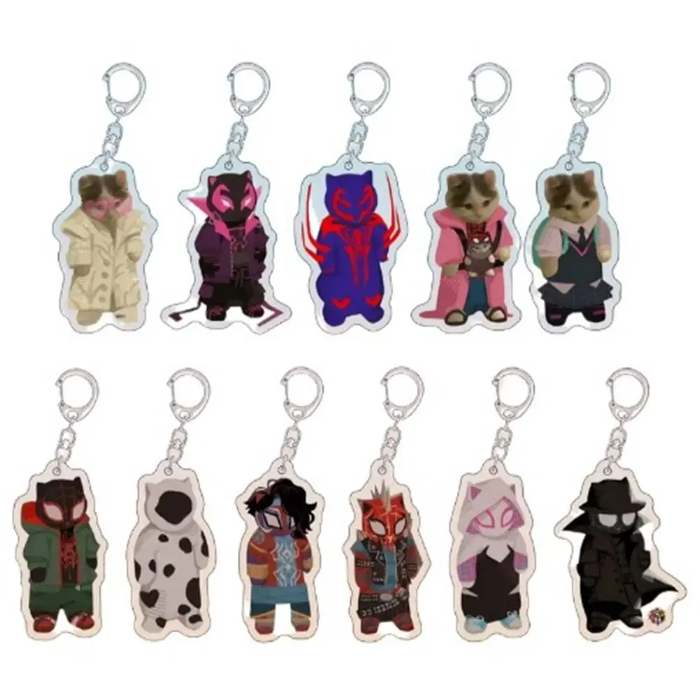 Memes Cat Cat Superhero Keychain Creative Superhero Anime Memes Cat Pendant Indistruttibile Warrior Spider Cat Portachiavi Regalo Per Studenti