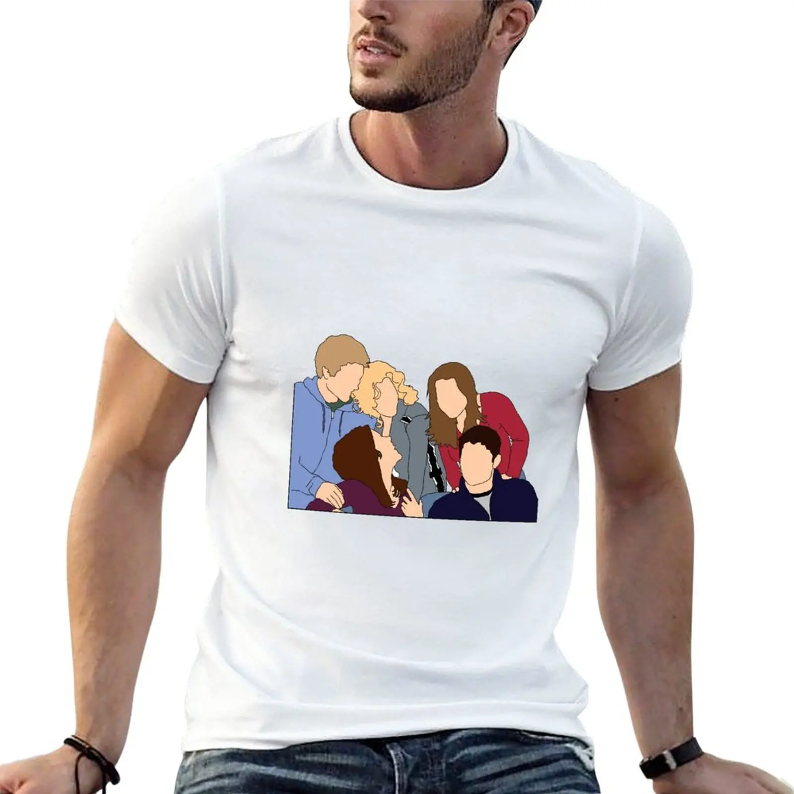 

One Tree Hill Cast Group Graphic T-Shirt summer top cute clothes quick-drying plain black t shirts for men