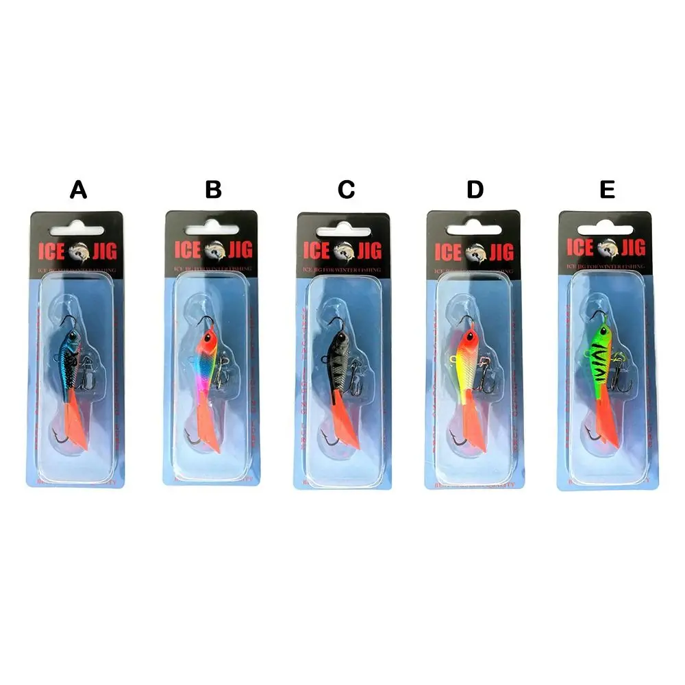 New 63mm/15g Winter Ice Fishing Lure AD-Sharp Artificial Ice Fishing Lure 5 styles Balancer Spoon Metal Lures High Quality