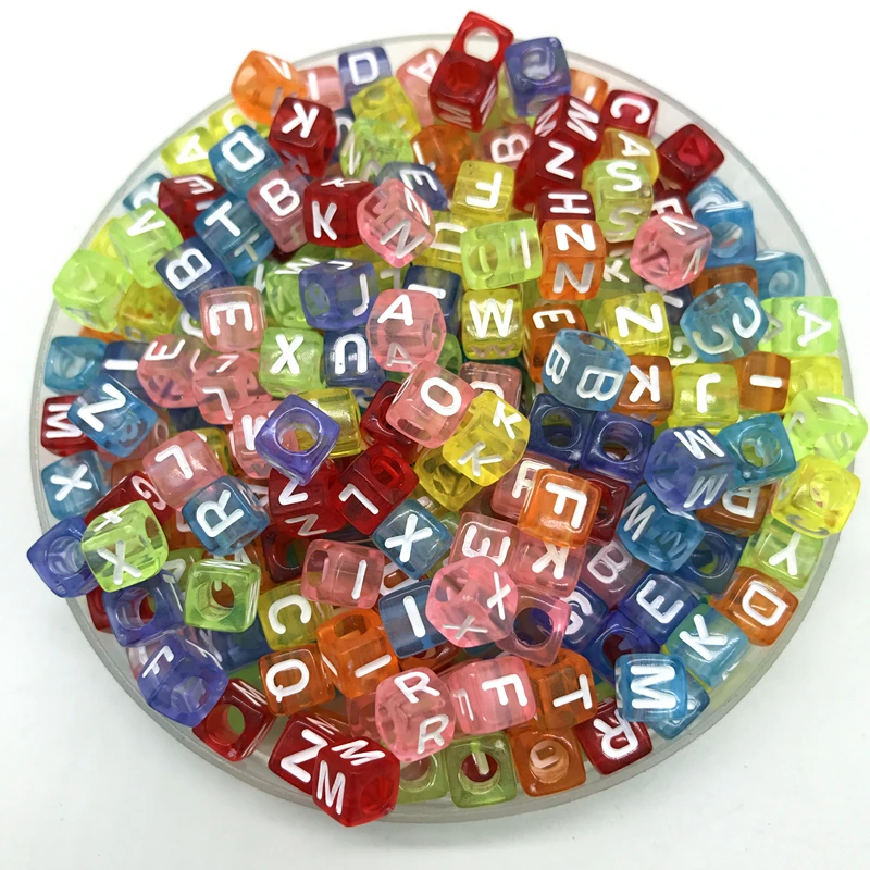 100pcs 7mm Letter Beads Pink Mix Oval Shape 26 Alphabet Charms DIY Beads For Bracelet Necklace Jewelry Making