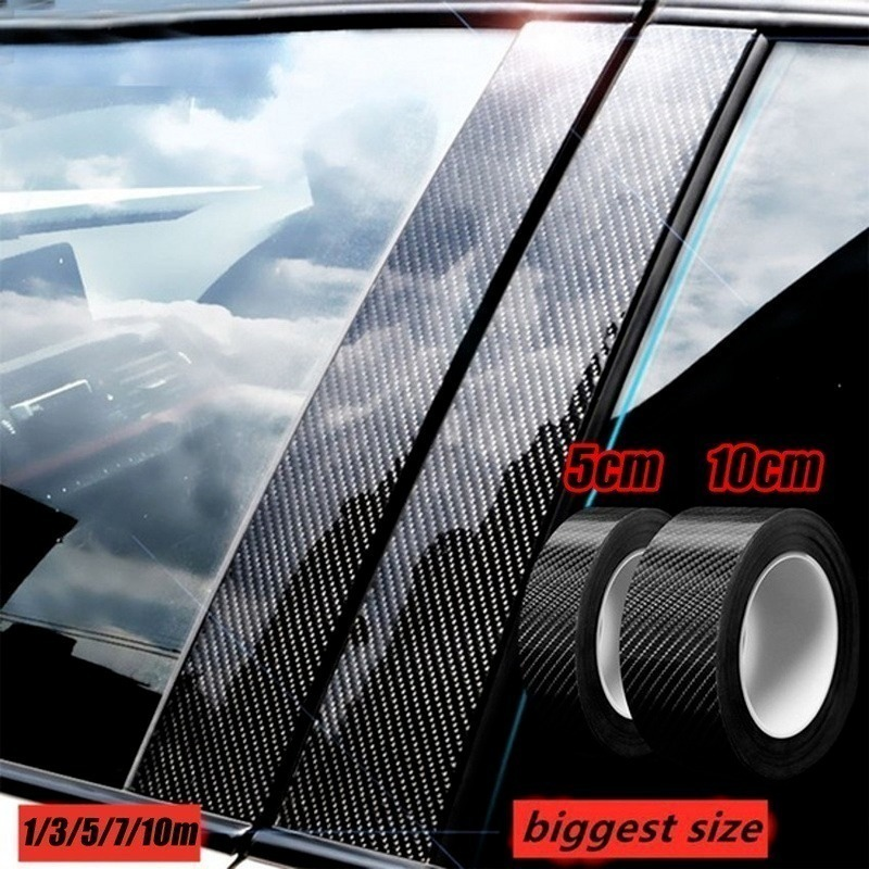 Carbon fiber tape protection on car door sides for 3d protection