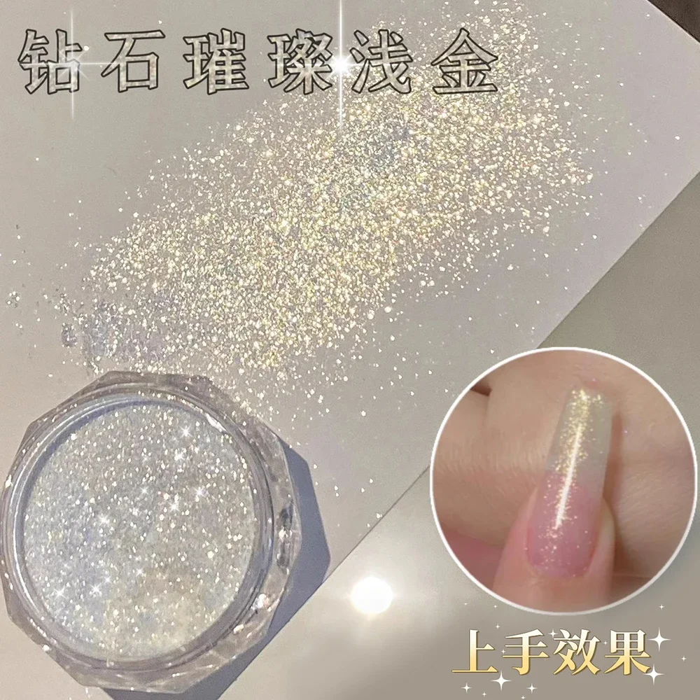 1 Jar Iridescent Pearl Effect Nail Art Powder - Mirror Chrome Aurora Mermaid Finish
