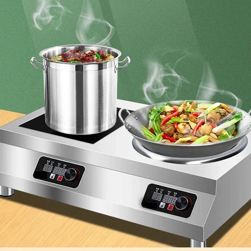 New Commercial Induction Cooker 5000W High-power Flat And Concave Plane Induction Cooker Food Cooking Stir-frying Soup Equipment