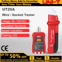 UNI-T UT25A Circuit Breaker Finder 90-120V LED Indicator Socket Tester with Adjustable Sensitivity Beeper Analogue Receiver 1