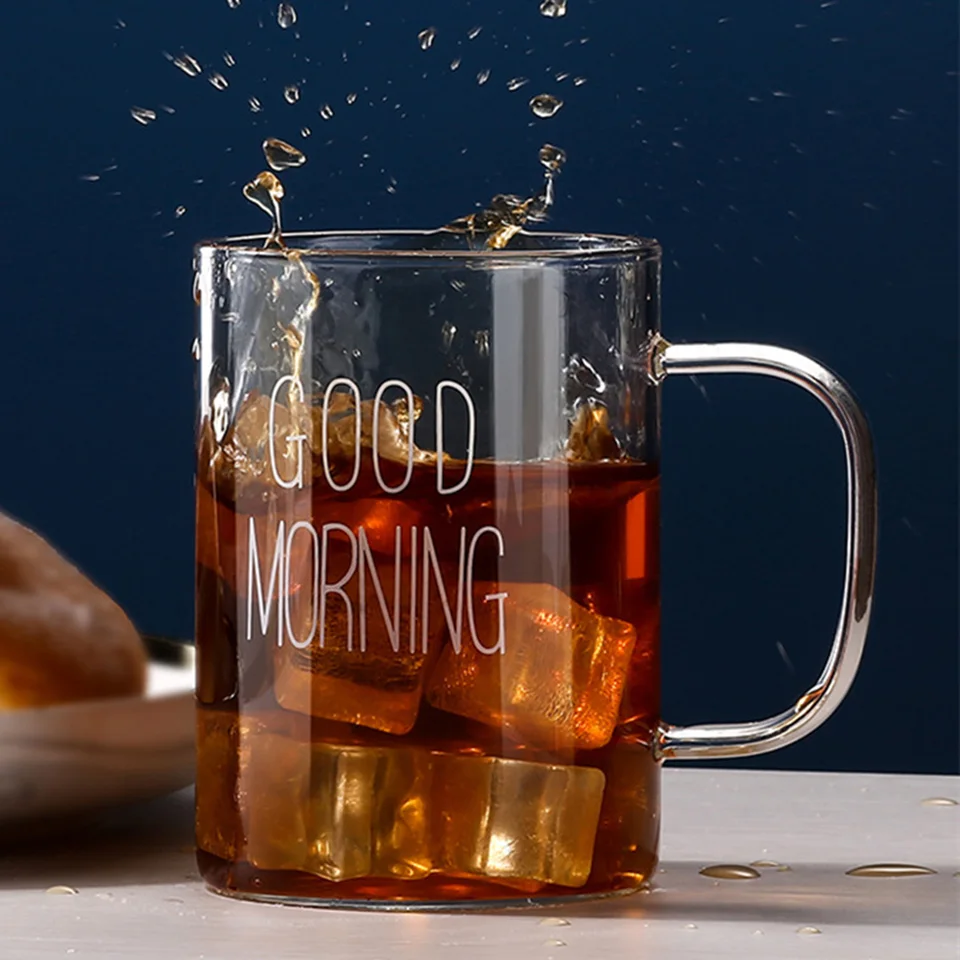Bicchiere In Vetro Con Manico 400ml: Tazza Elegante Per Caffè, Tè E Latte