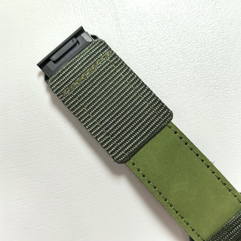 QuickFit 26mm Leather and Nylon Durable Watch Band Strap