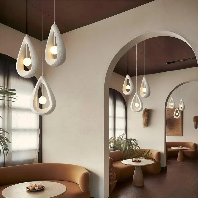 Nordic Minimalism Dining Room Pendant Lights Wabi Sabi Led Hanging Lighting Suspend Bedroom Home Decor Indoor Lamps Fixtures 4