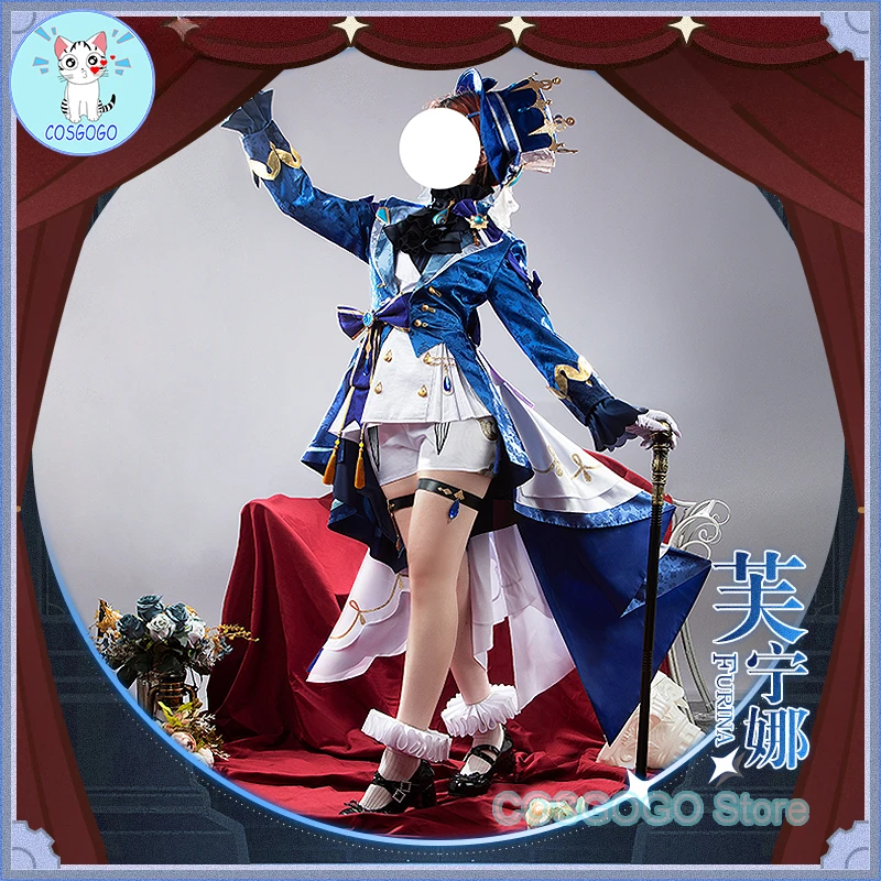 

COSGOGO Game Genshin Impact Focalors Cosplay Costume Halloween Outfits Women New Suit Uniform Party Women Cute Dress