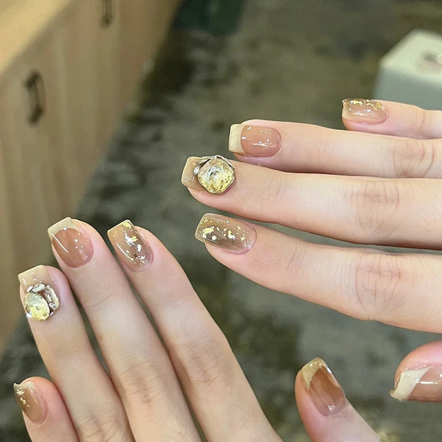 Designer Nails Reusable Press On Gift Couture Gold 