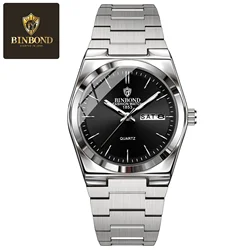 Elegant Women's Stainless Steel Waterproof Quartz Watch with Luminous Hands and Calendar (102Ms Silver Black)