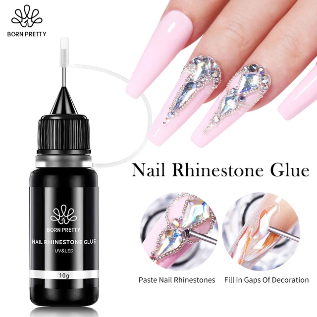 How to Use Nail Rhinestone Glue - Born Pretty Nail Glue - DIY Nails with  Nail Glue 