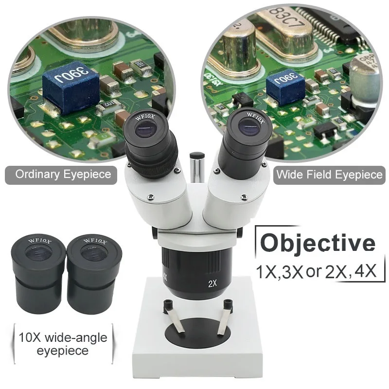 10X 20X 30X 40X Stereo Microscope with Ring Light Illumination for PCB Inspection Tools Industrial Microscopes Soldering Repair 3