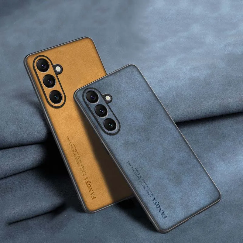 EUCAGR Luxury Sheepskin PU Leather Phone Case with Silicone Back Cover