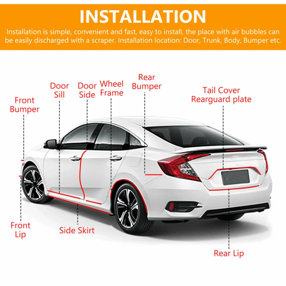 

Sill Scuff Car Door Scratch Strip Sticker Transparent Universal Parts 1pcs Anti-Scratch Bumper Body Cover Protector