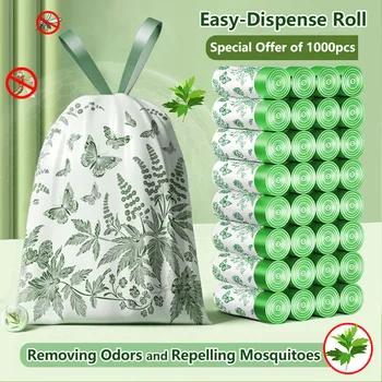 100PCS Thickened Drawstring Trash Bags 1