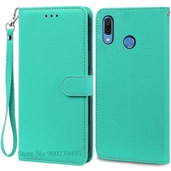 Leather Wallet Case for Huawei Honor Play - Elegant and Durable Protection (Sky Blue - Strap)