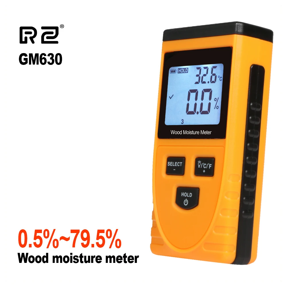 RZ Inductive Wood Moisture Meter Hygrometer Digital Humidity tester Timber Damp Detector Tool