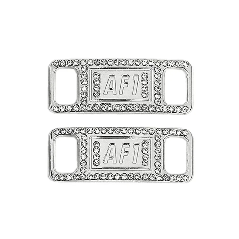 Shoe Charms 1Pair AF1 Diamond Fashion Laces Buckle Quality Metal Shoelaces Decorations Air Force One Accessories