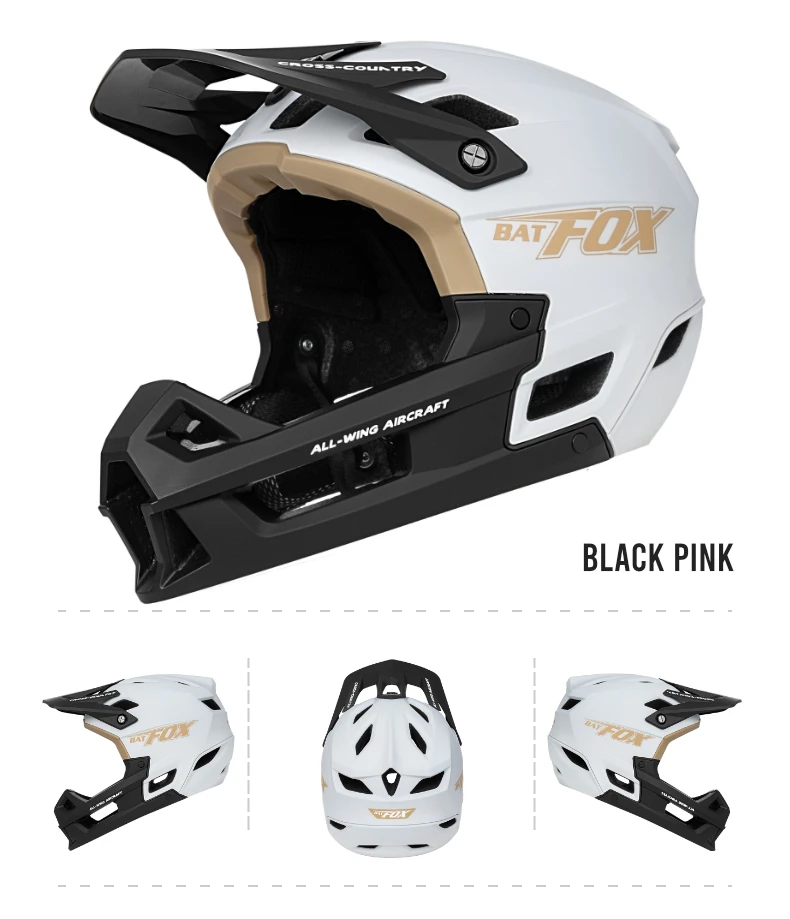 BATFOX Fullface MTB Fahrradhelm mit Schutzbrille für Erwachsene und Jugendliche DH Einteiliger Motorrad-Helmschutz Mountainbike Sicherheitshelm – Detail 10