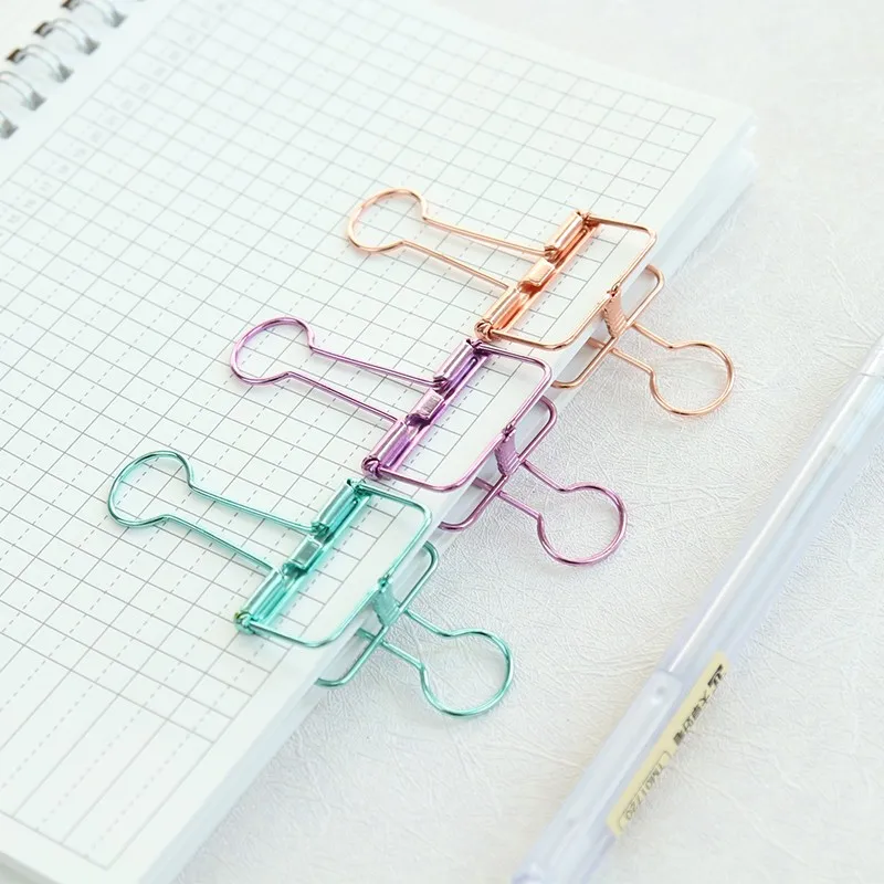 Metal Color Hollow Out Paper Clips, Foldback Brace, Binder Clip