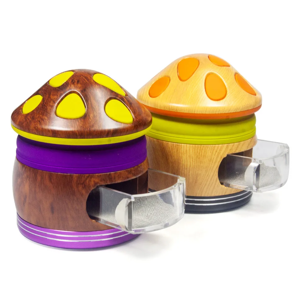 Mushroom Zinc Alloy 4 Layer Tobacco Grinder