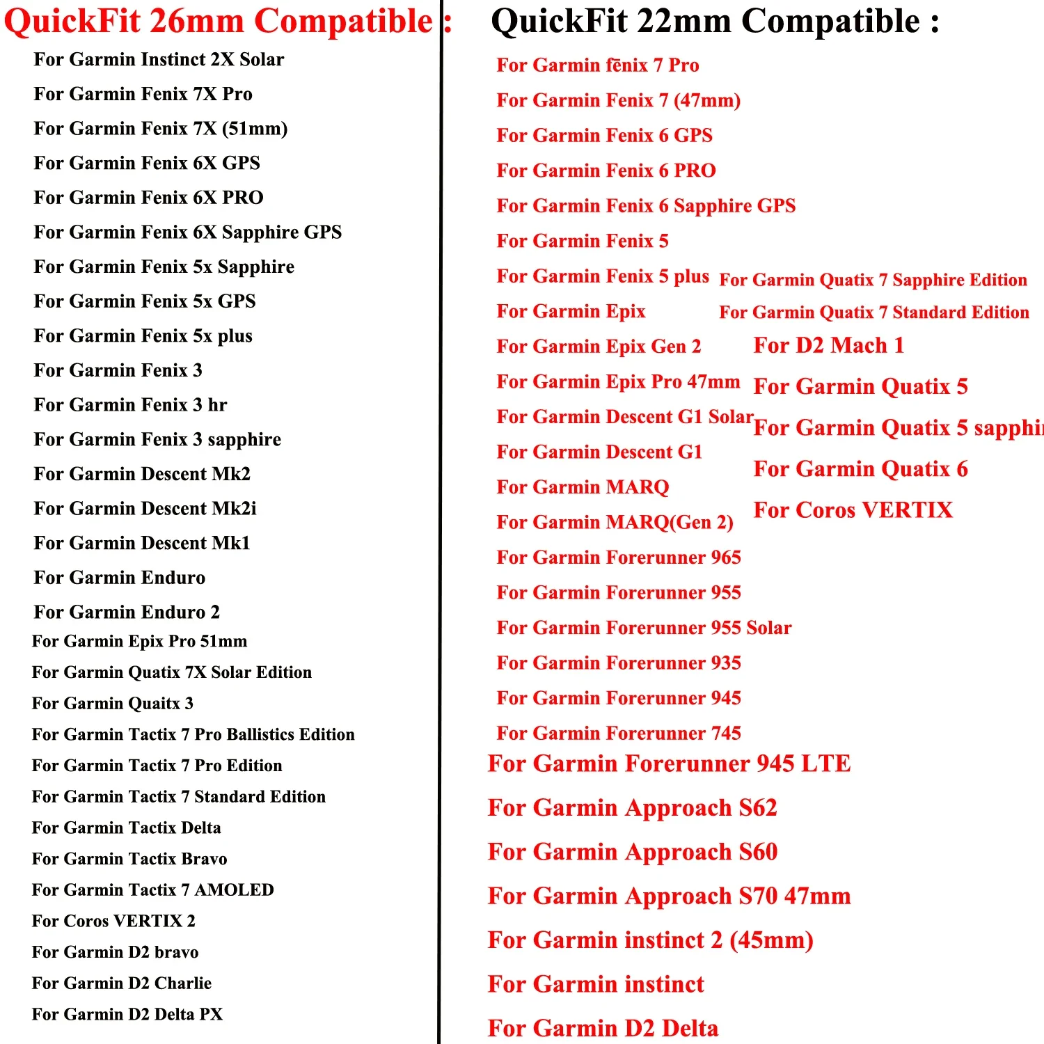 Quick Fit Stainless Steel Watch Strap, 22mm/26mm
