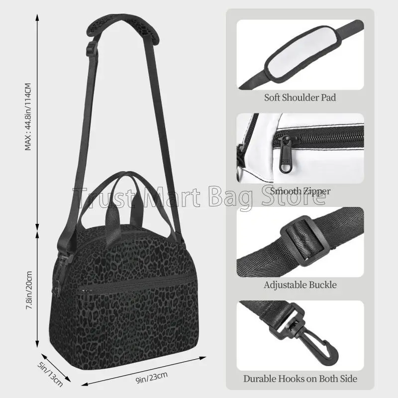 Lacdo Borsa da pranzo per donne uomini Borse da pranzo isolate Scatola da pranzo riutilizzabile impermeabile Soft Cooler con tasche per il lavoro Picnic di viaggio scolastico, Nero