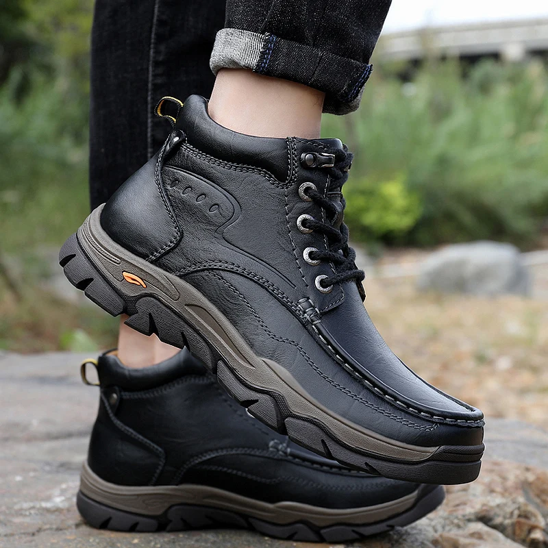 Luxuriöse Herren Motorradstiefel Aus Leder Mit Winterfutter_voghion.com
