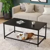 Black Coffee Table Simple Modern Rectangular Center Table Open Space Minimalist, Café Tables 1