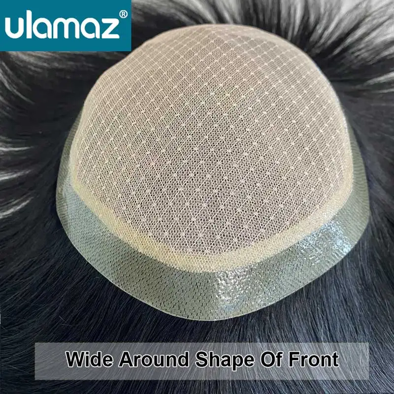 Silk Base Toupee Realistic Men's Wig Lace Hair System Wigs Human Hair Male Hair Prosthesis Asian Wig Man Natural Hair Hairpiece 3